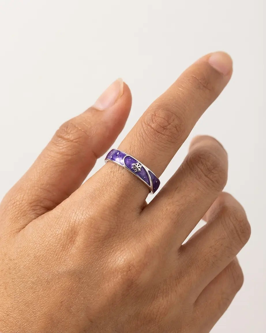 Frozen In Time Together Love Bands -  Silver Ring by BLINGLANE