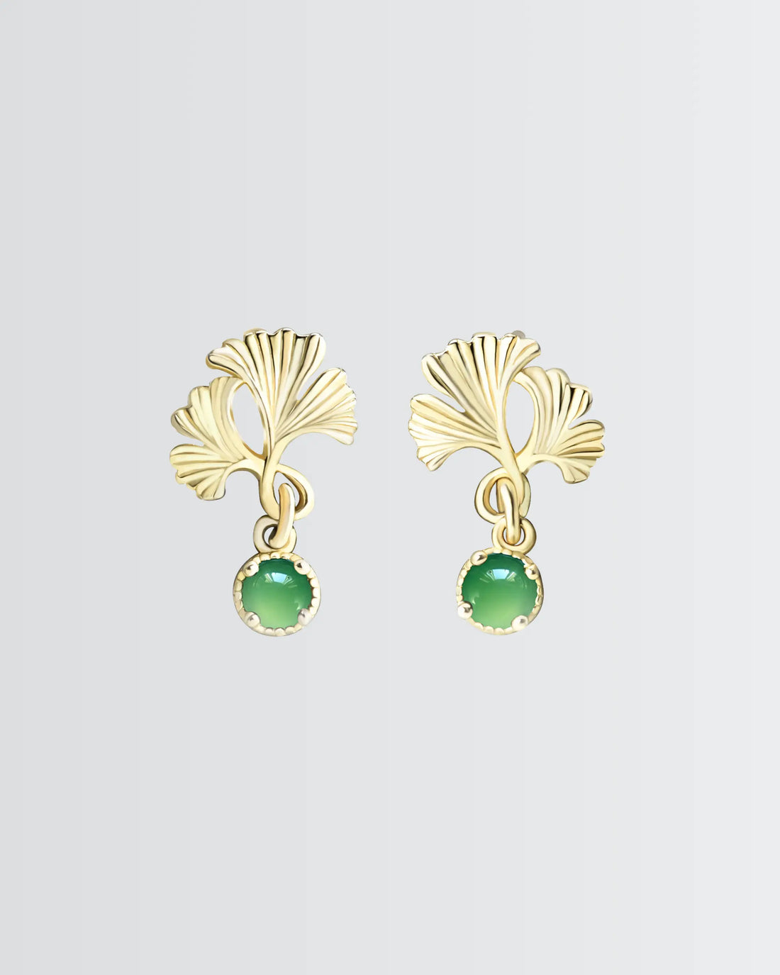 Golden Ginkgo Earrings - Silver Earrings by BLINGLANE