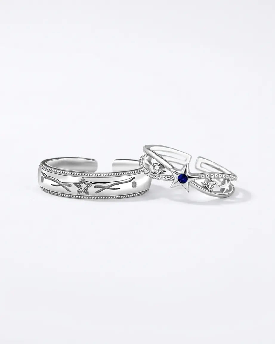 Guided By Stars Together Love Bands - Silver Ring by BLINGLANE