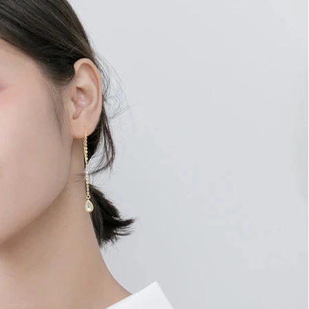 Teardrop Threader Earrings
