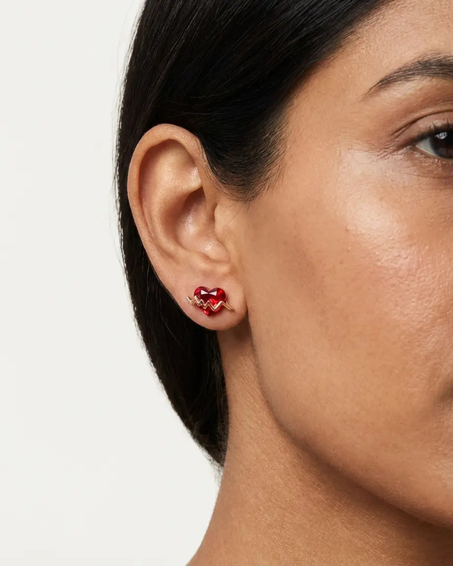 Heartflow Mini Studs -  Silver Earrings by BLINGLANE