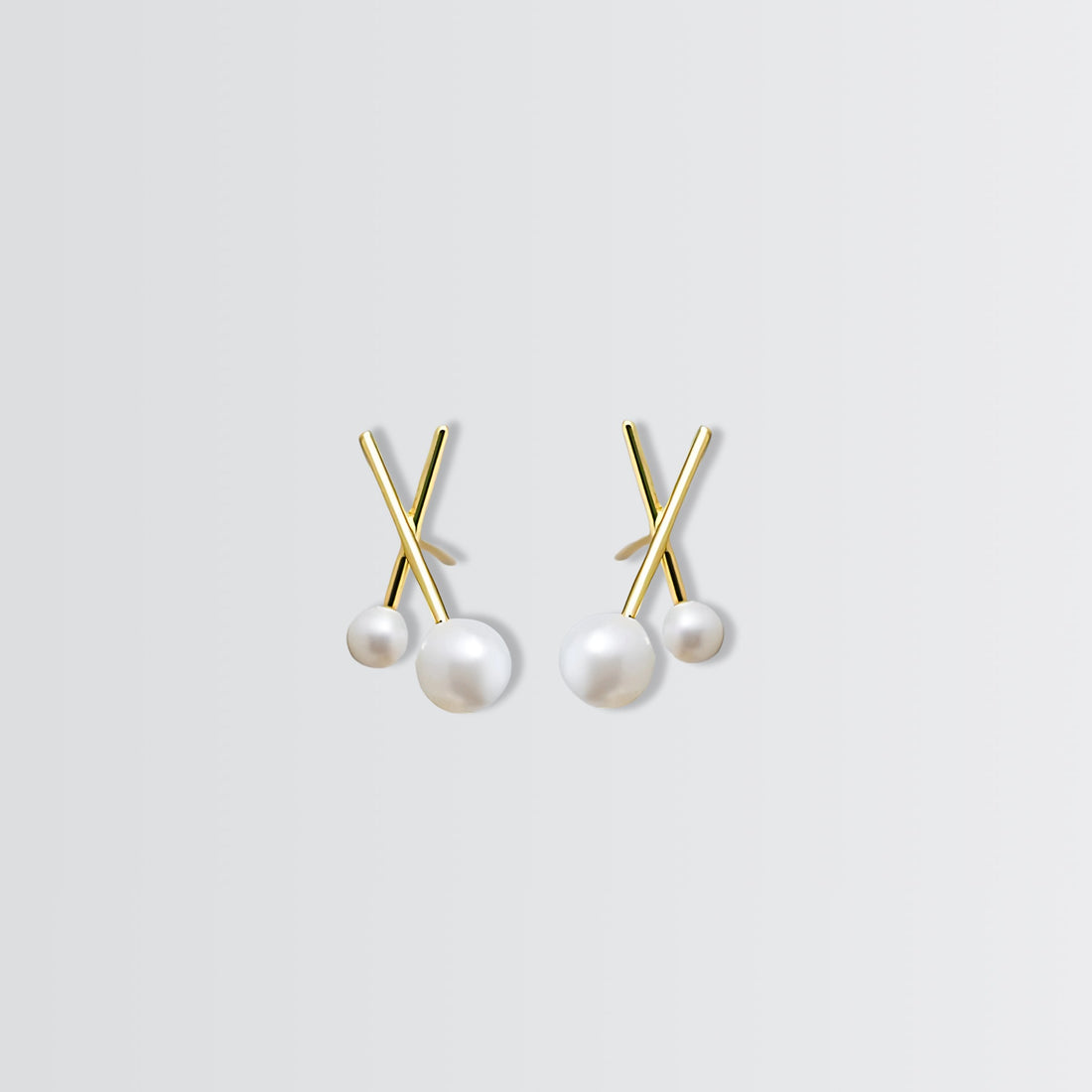 Crisscross Pearls Studs