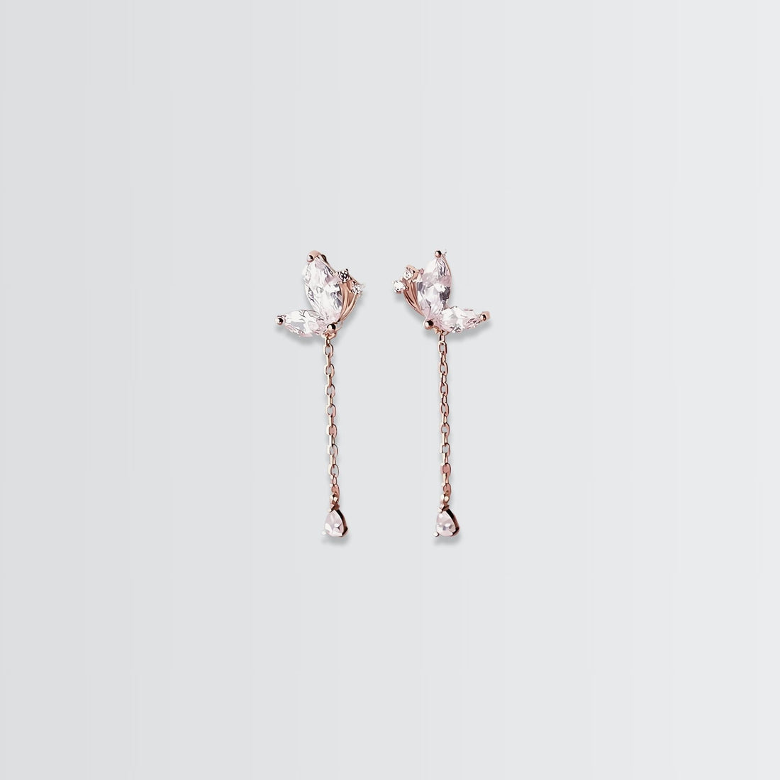 Glitterati Butterfly Chain Earrings - jewellery by BLINGLANE