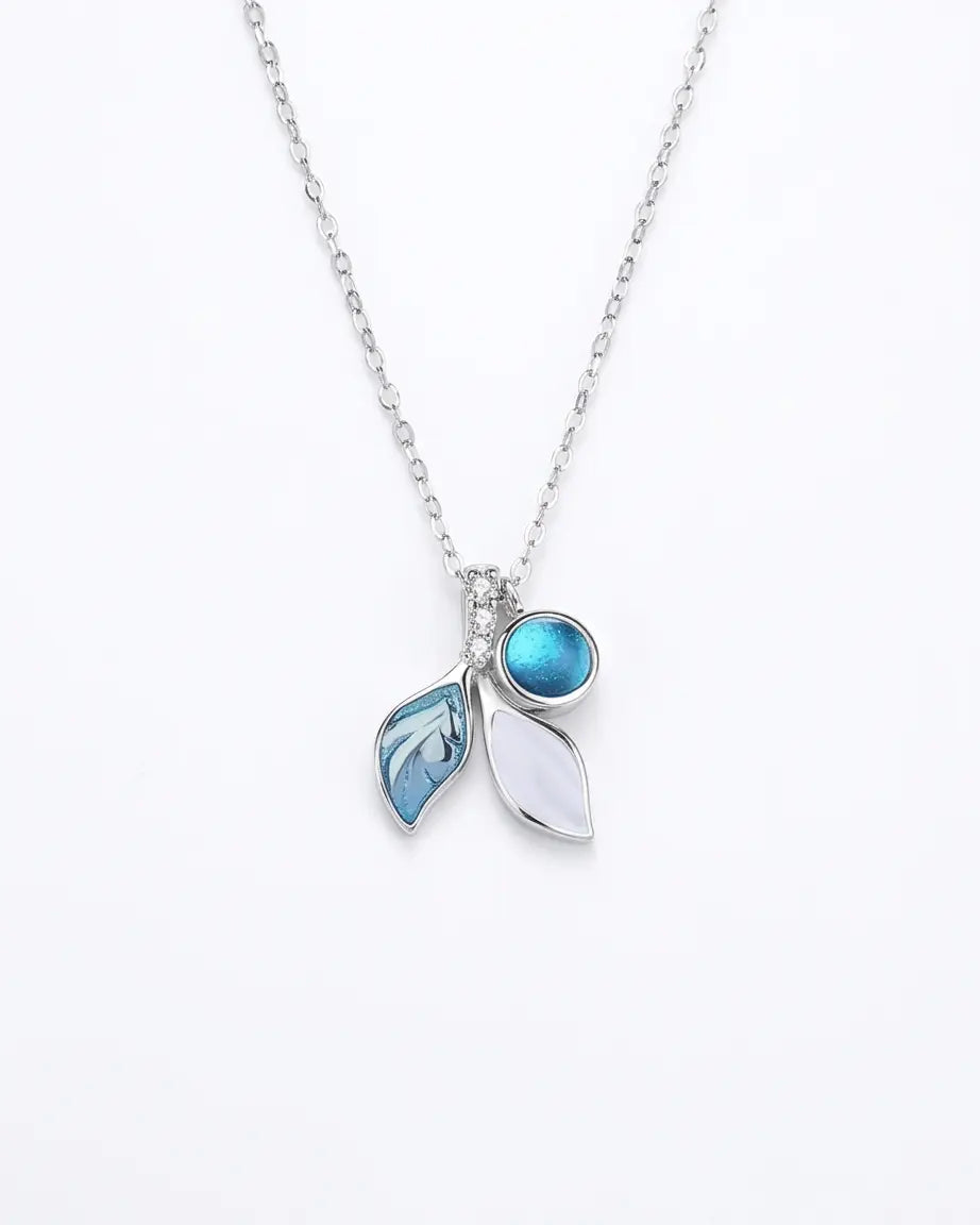 Leafline Elegance Necklace - Silver Necklace by BLINGLANE