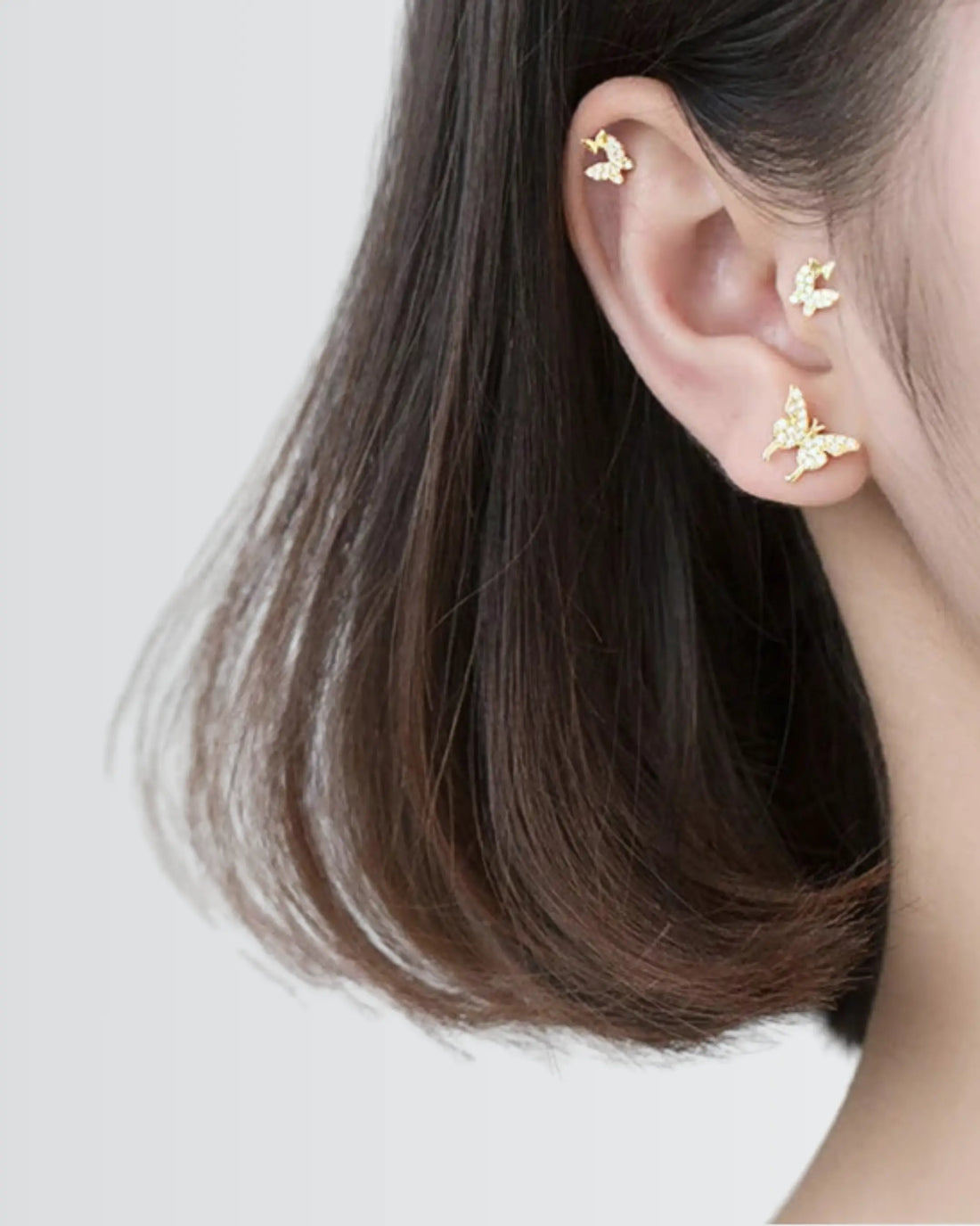 Lil Flutterfly Studs -  Silver Earrings by BLINGLANE