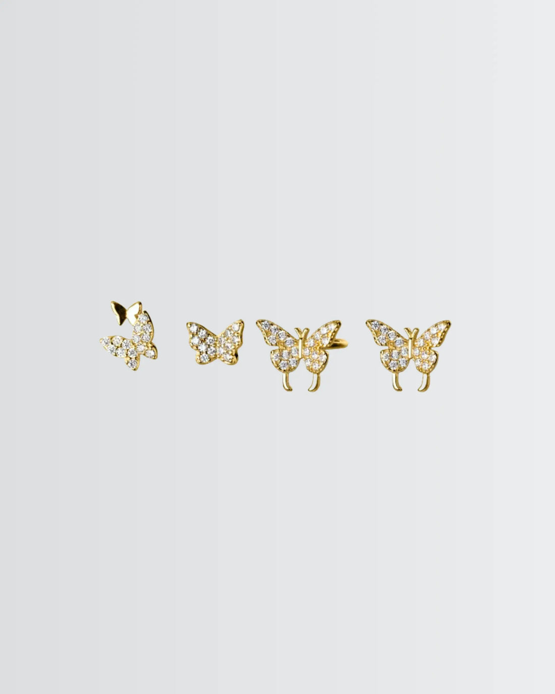 Lil Flutterfly Studs - Silver Earrings by BLINGLANE