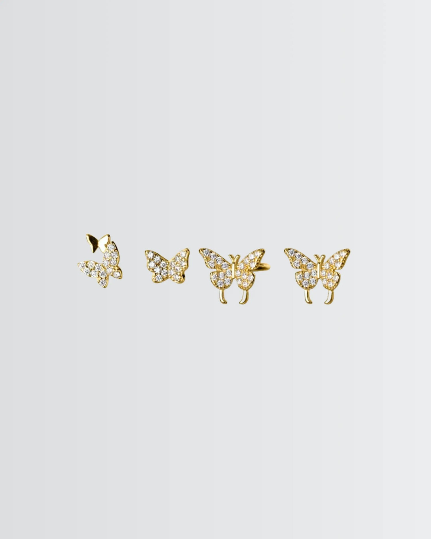 Lil Flutterfly Studs -  Silver Earrings by BLINGLANE