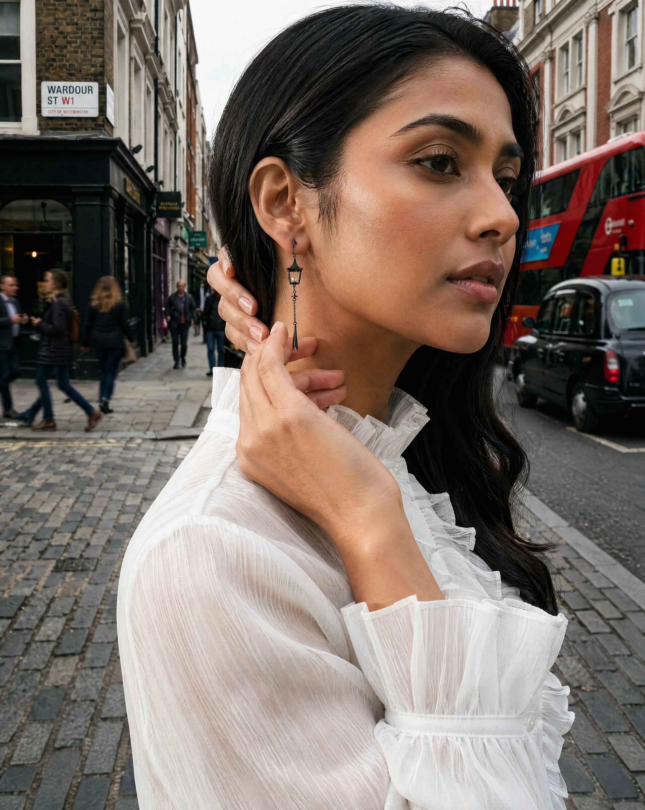 London Nights Drop Earrings -  Silver Earrings by BLINGLANE