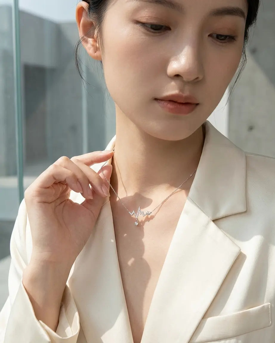 Love in Rhythm Necklace -  Silver Necklace by BLINGLANE