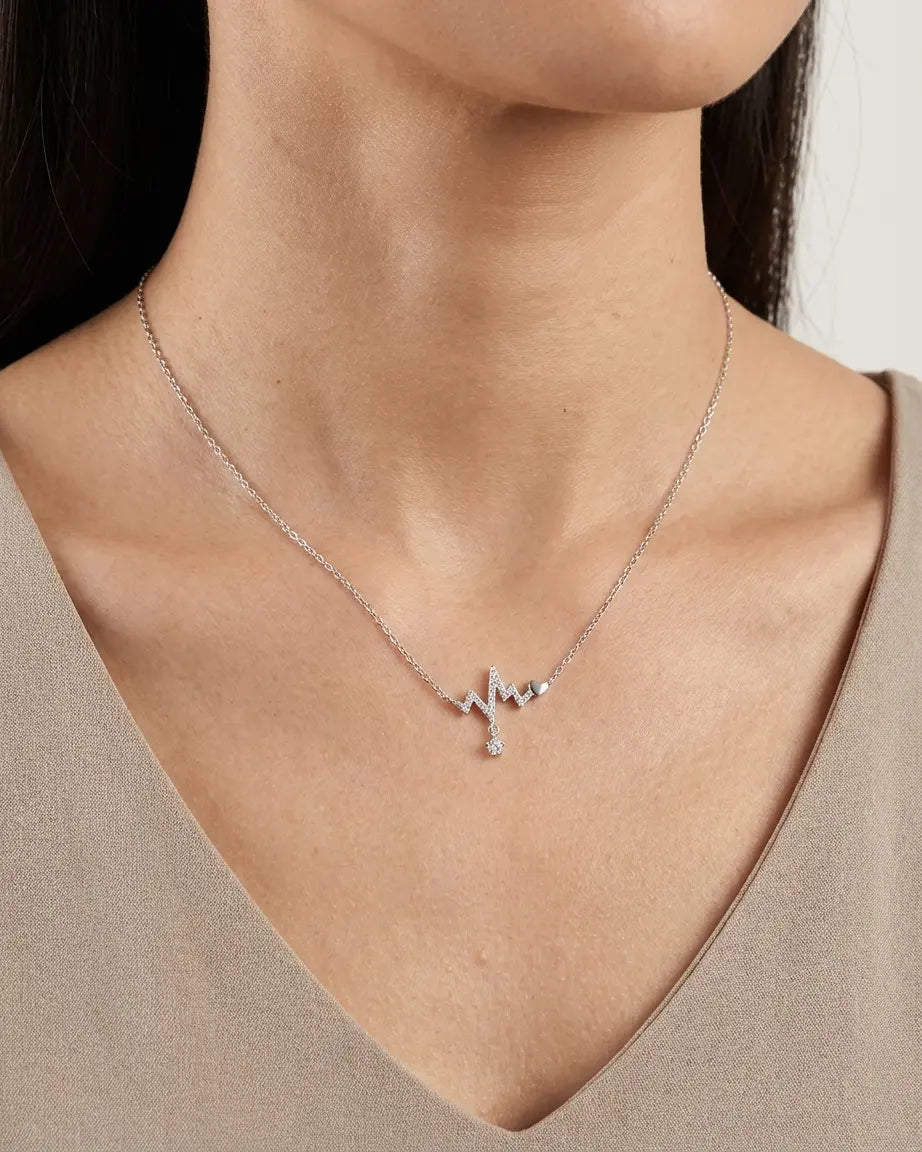 Love in Rhythm Necklace -  Silver Necklace by BLINGLANE