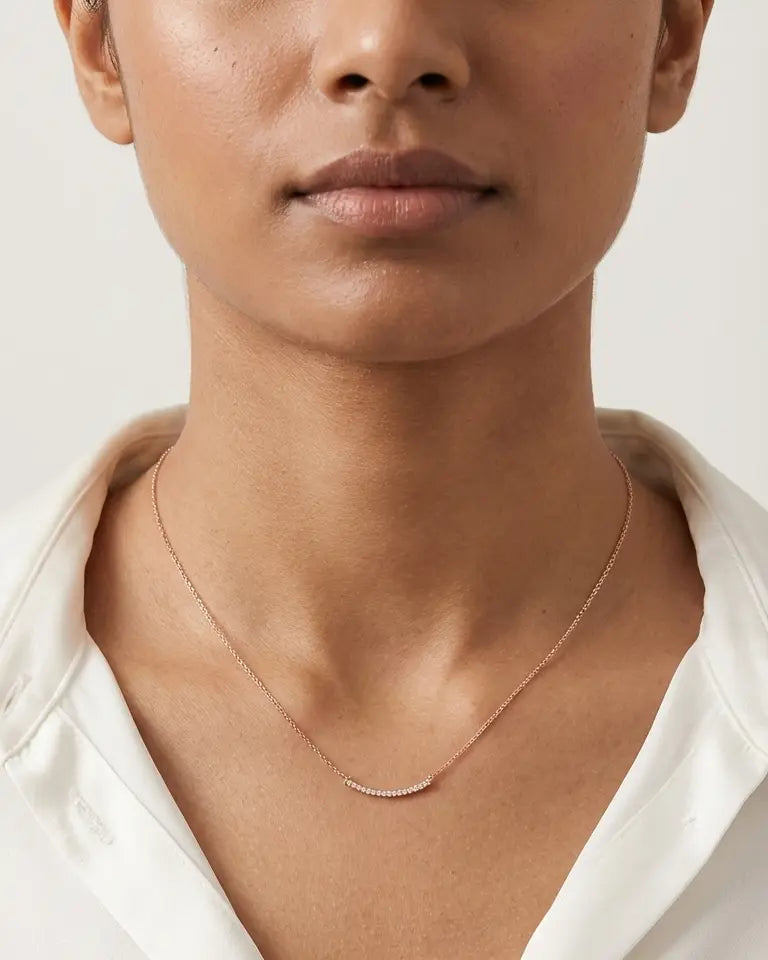 Luxe Line Minimal Necklace -  Silver Necklace by BLINGLANE
