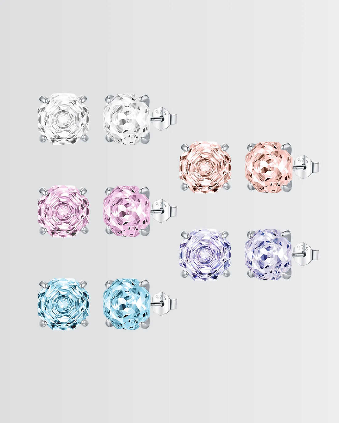 Luxe Solitaire Studs -  Silver Earrings by BLINGLANE