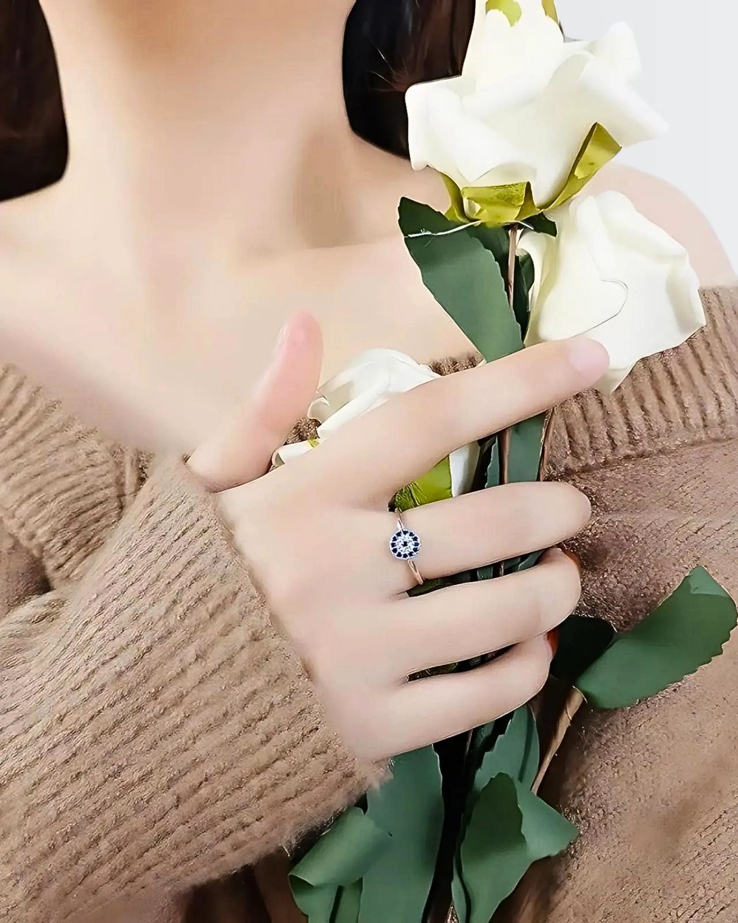 Mere Evil Eye Minimal Ring -  Silver Ring by BLINGLANE