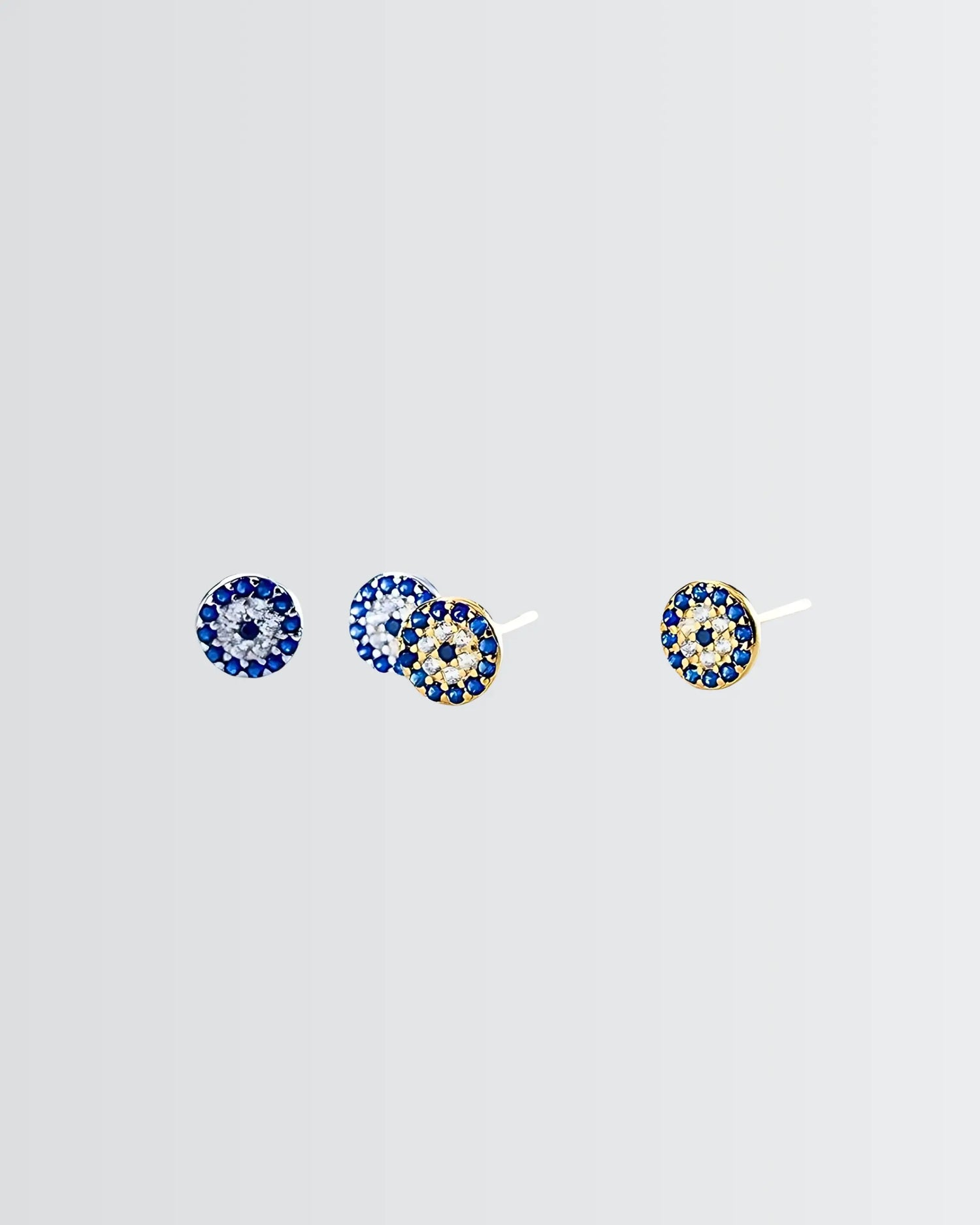Mere Evil Eye Minimal Studs -  Silver Earrings by BLINGLANE