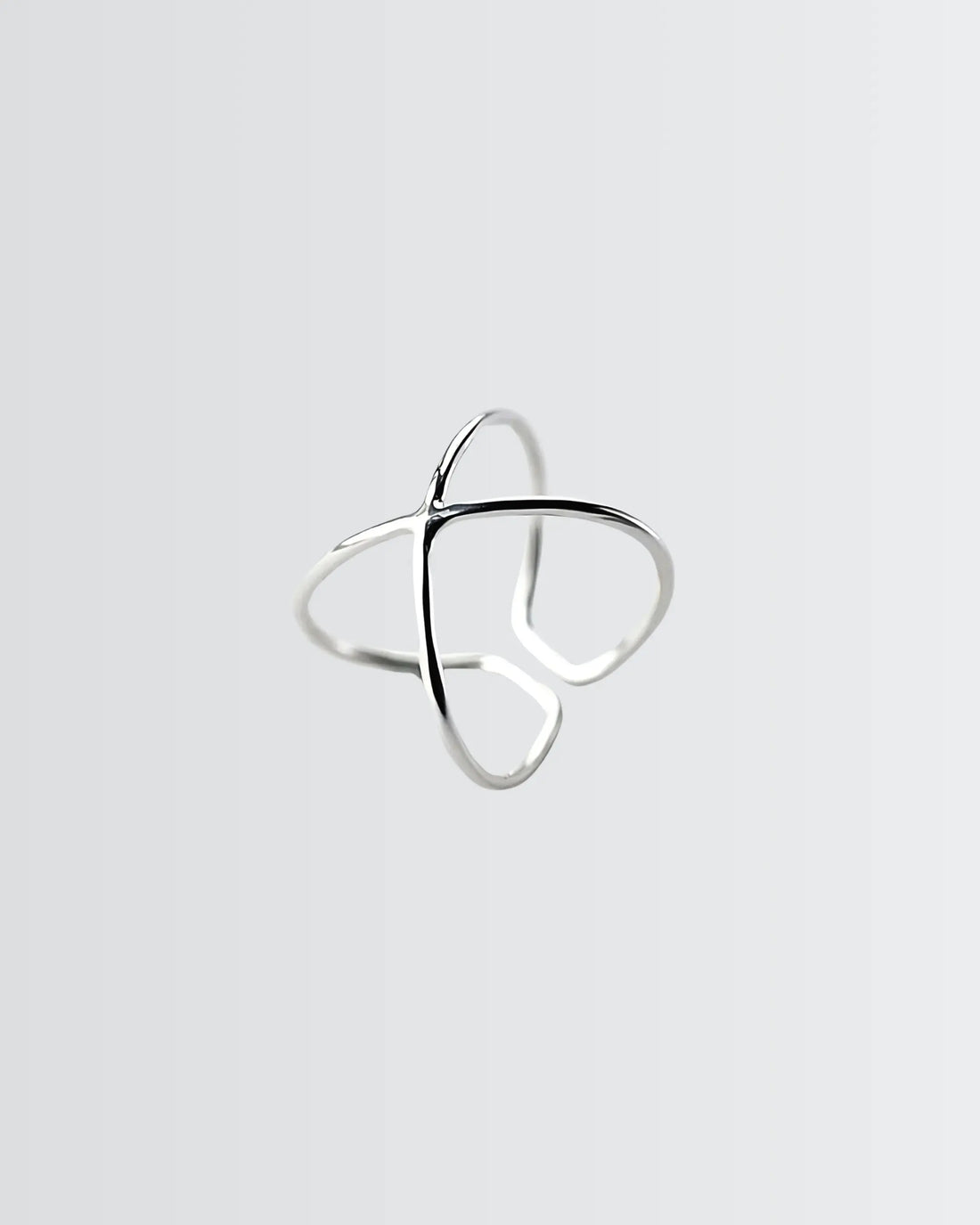 Minimal Crossways Ring -  Silver Ring by BLINGLANE