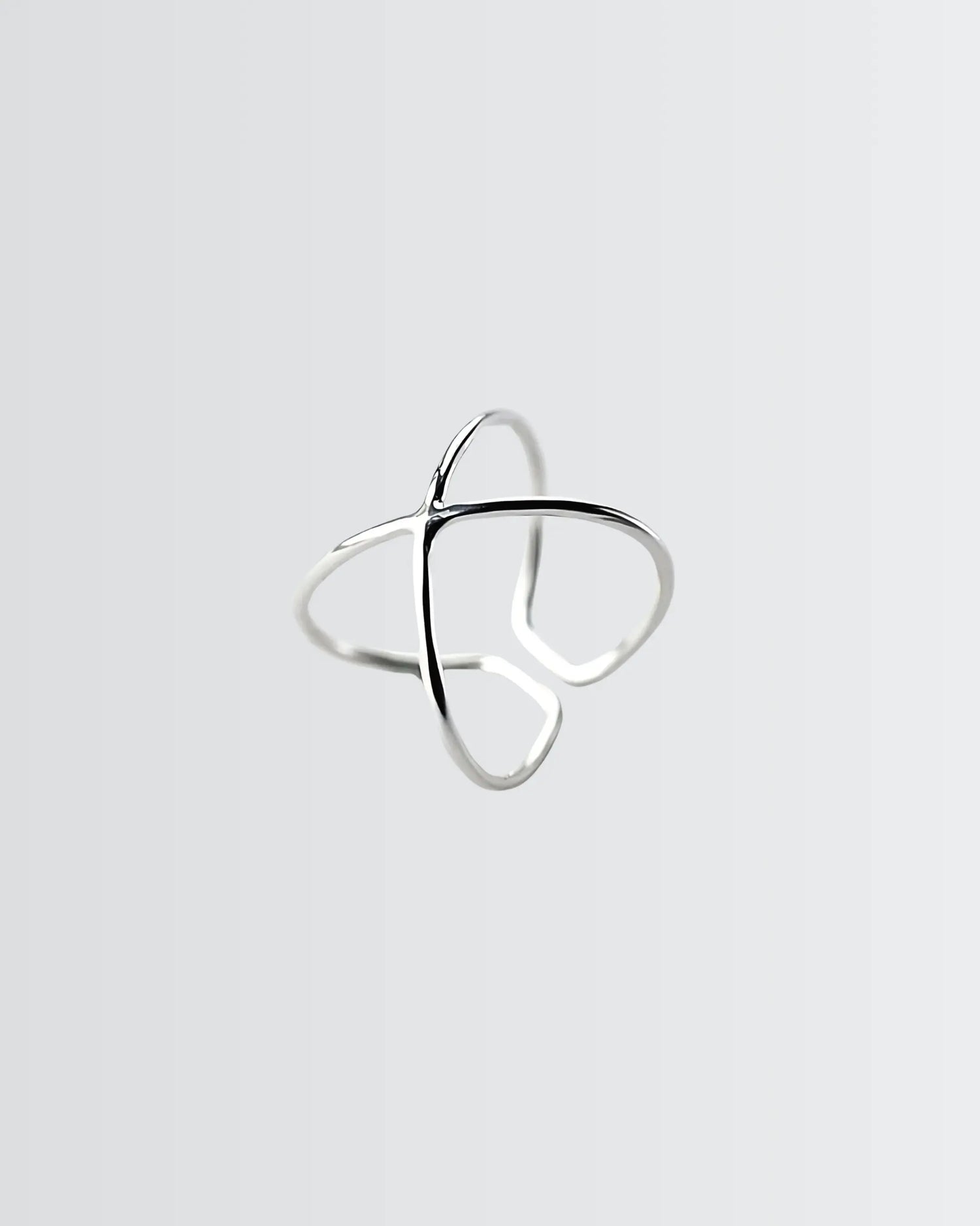 Minimal Crossways Ring -  Silver Ring by BLINGLANE