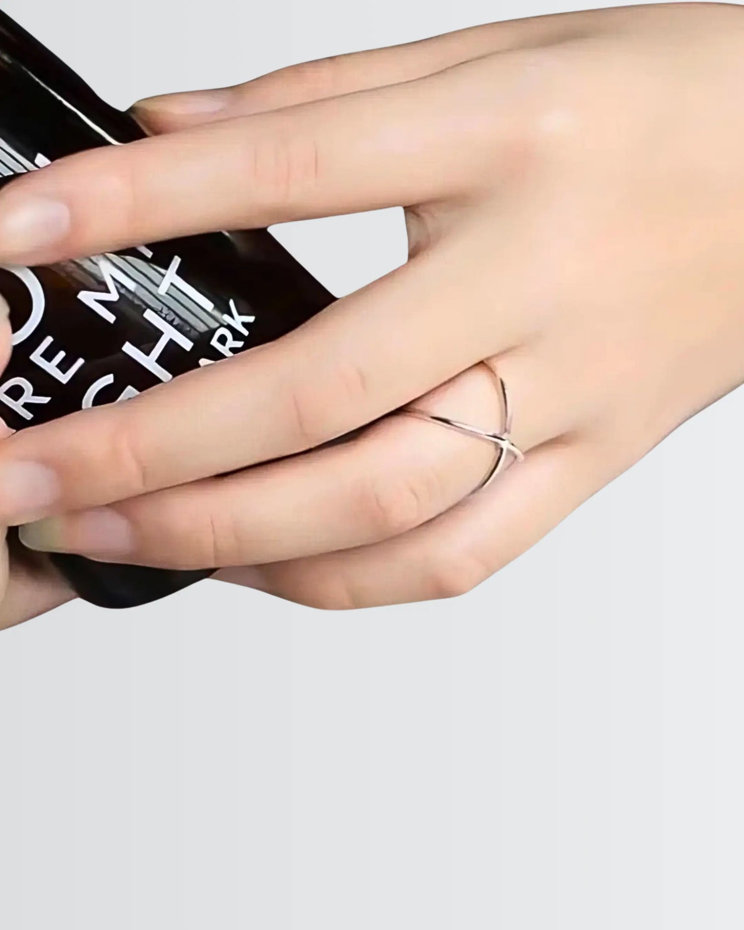 Minimal Crossways Ring -  Silver Ring by BLINGLANE