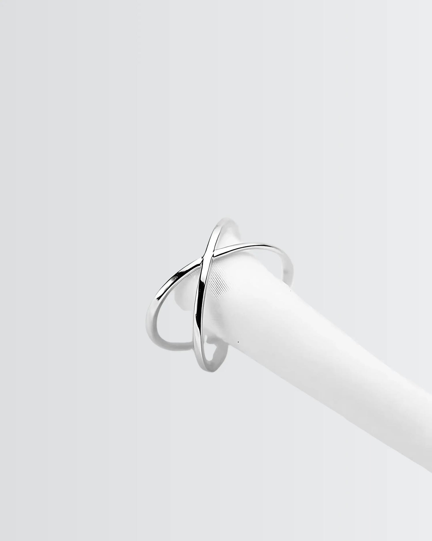 Minimal Crossways Ring -  Silver Ring by BLINGLANE