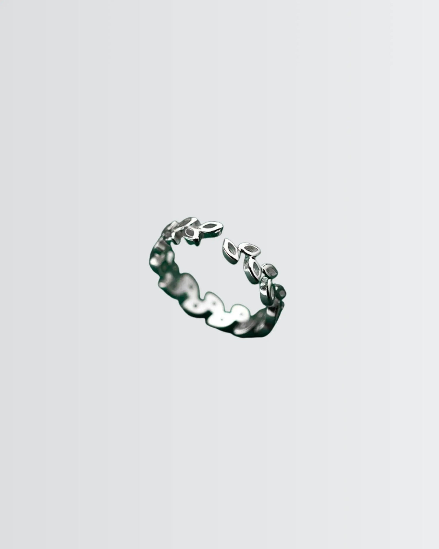 Minimal Leaves Ring -  Silver Ring by BLINGLANE