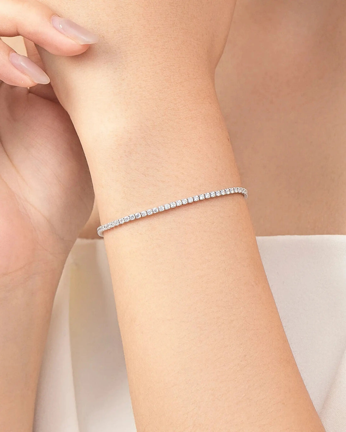 My Infinity Gleam Tennis Bracelet -  Silver Bracelet by BLINGLANE