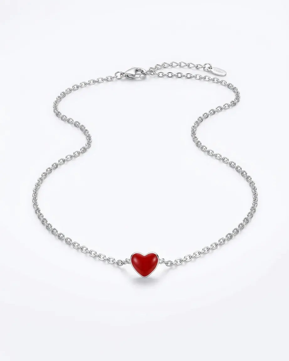 My Little Heart Minimal Necklace -  Silver Necklace by BLINGLANE