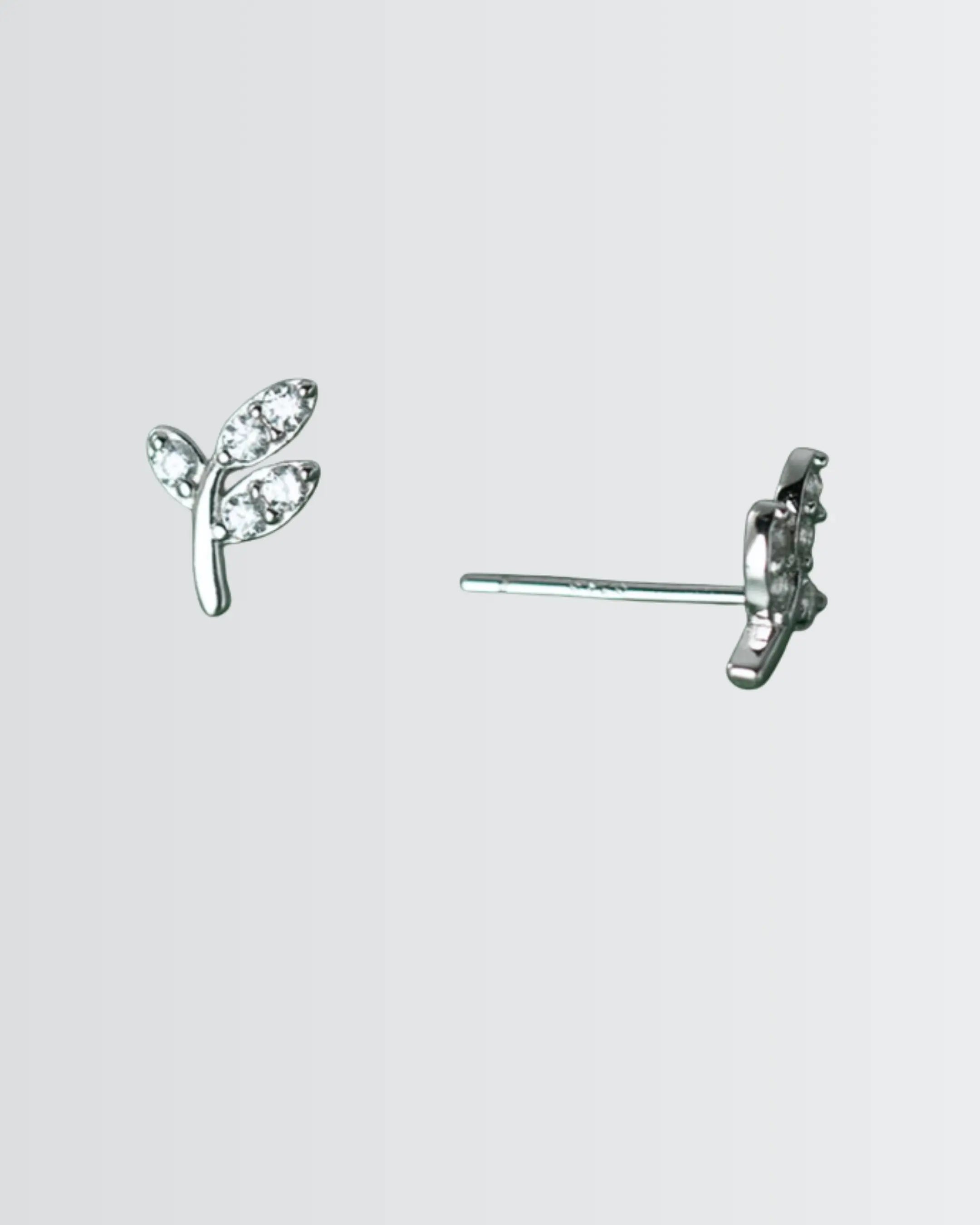 My Little Leaf Studs -  Silver Earrings by BLINGLANE