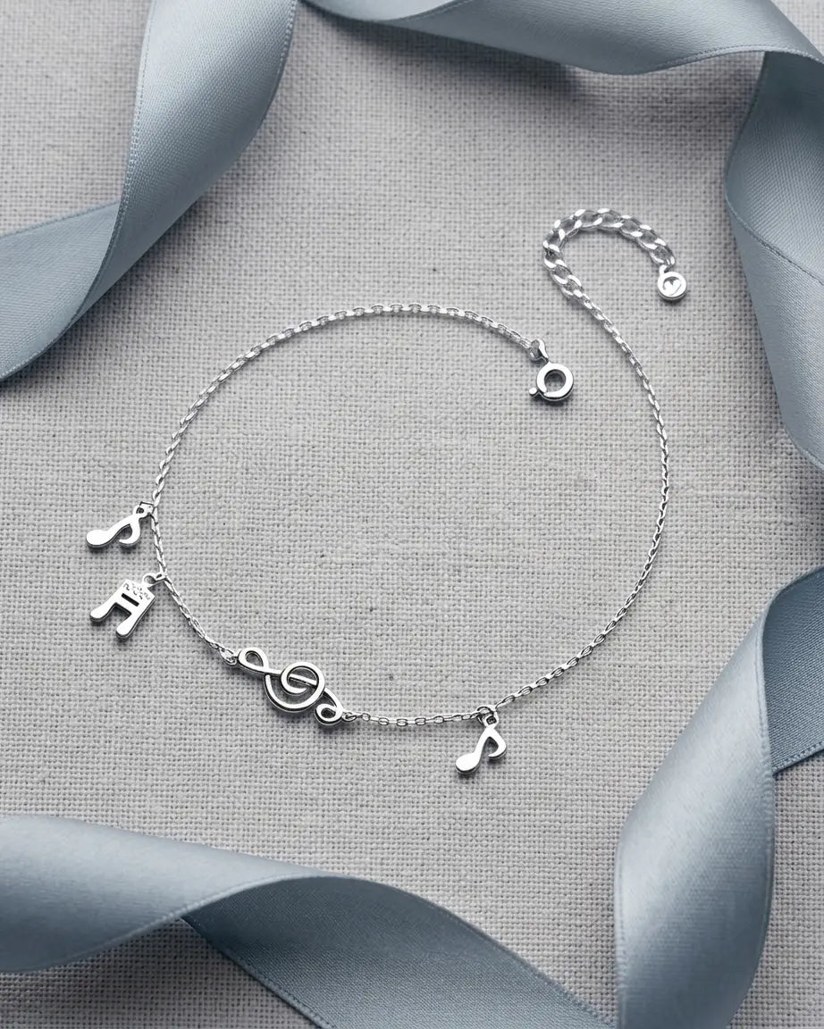 My Musical Notes Anklet -  Silver Anklet by BLINGLANE