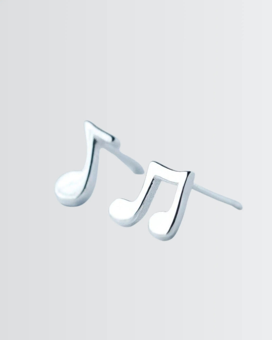 My Musical Notes Minimal Studs -  Silver Earrings by BLINGLANE