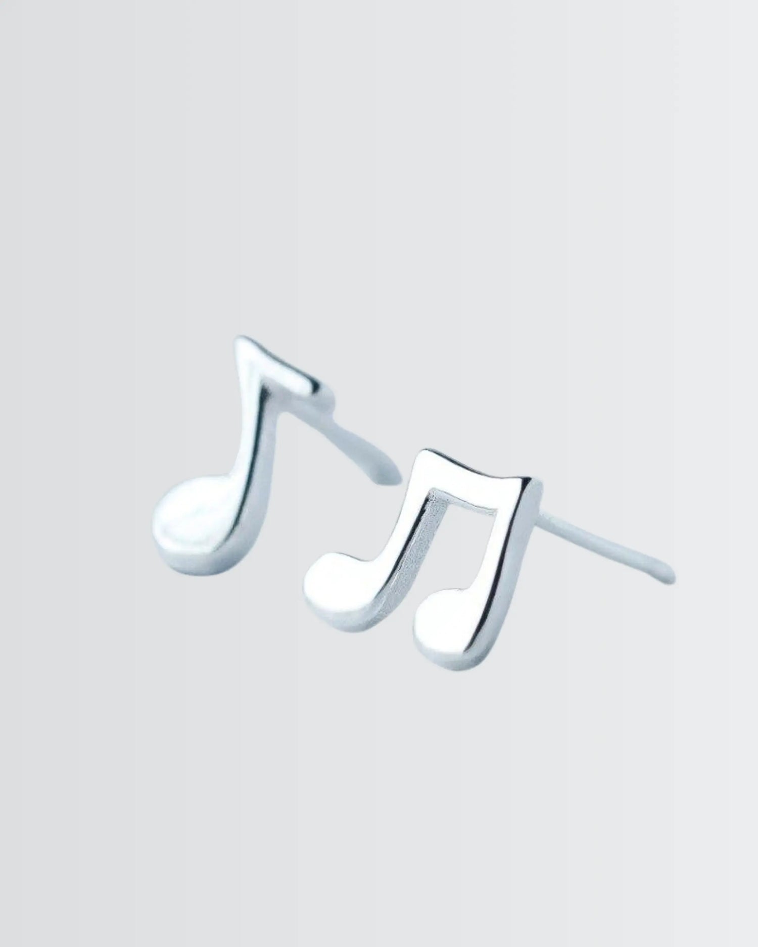 My Musical Notes Minimal Studs -  Silver Earrings by BLINGLANE