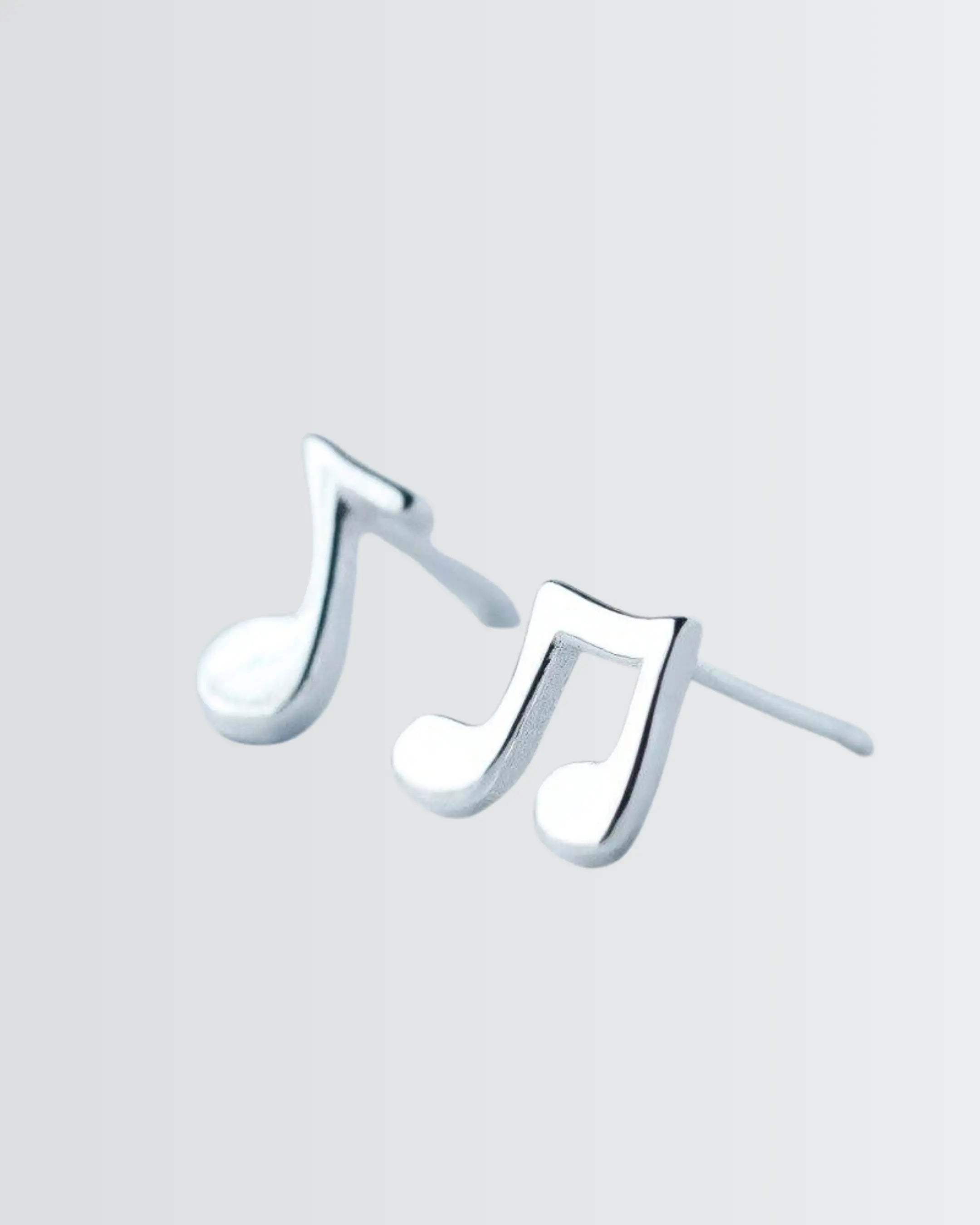 My Musical Notes Minimal Studs -  Silver Earrings by BLINGLANE