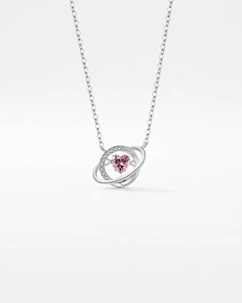 Orbiting You Love Necklace - Silver Necklace by BLINGLANE