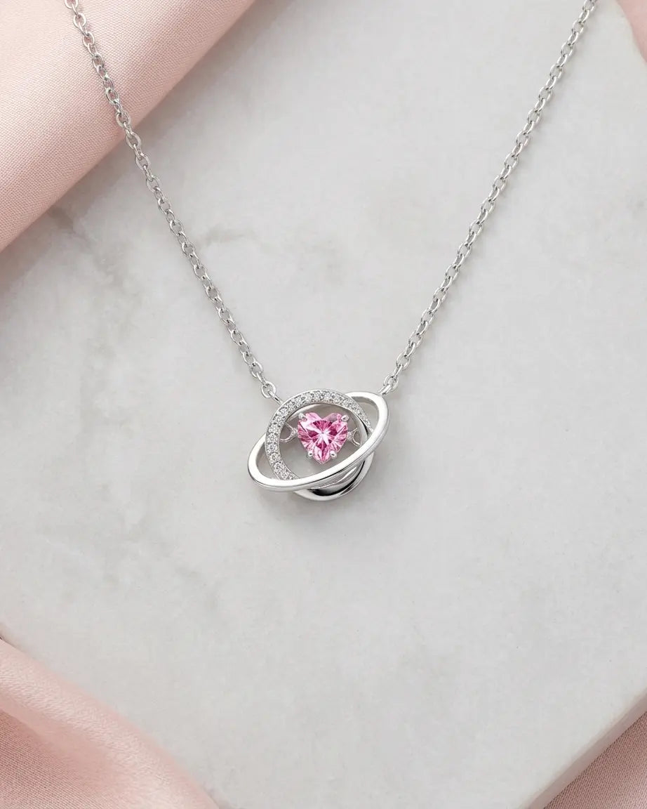Orbiting You Love Necklace -  Silver Necklace by BLINGLANE