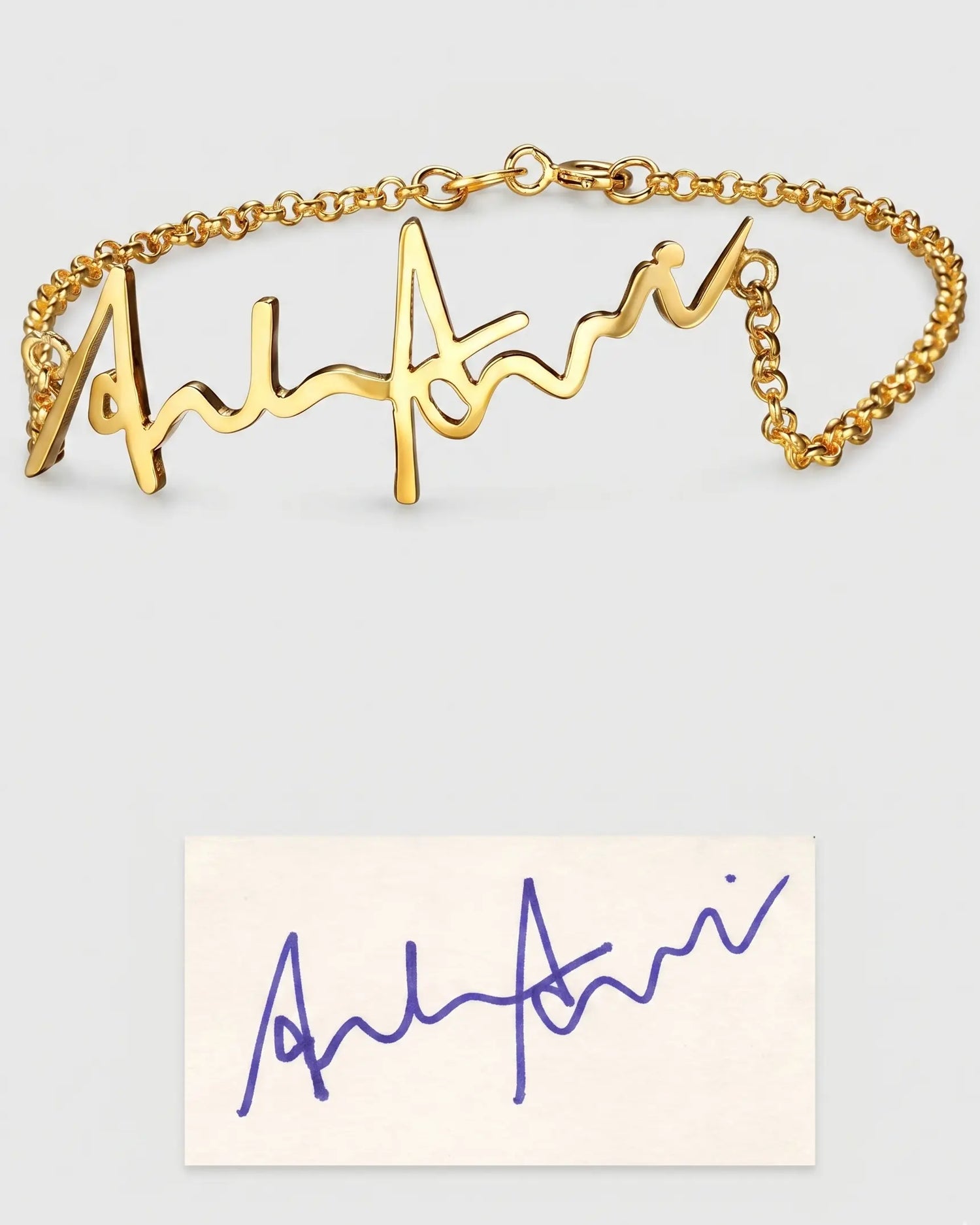 Personalize Your Handwritten Signature Bracelet -  Silver Bracelet by BLINGLANE