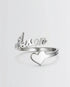 Personalize Your Name & Heart Silver Ring -  Silver Ring by BLINGLANE
