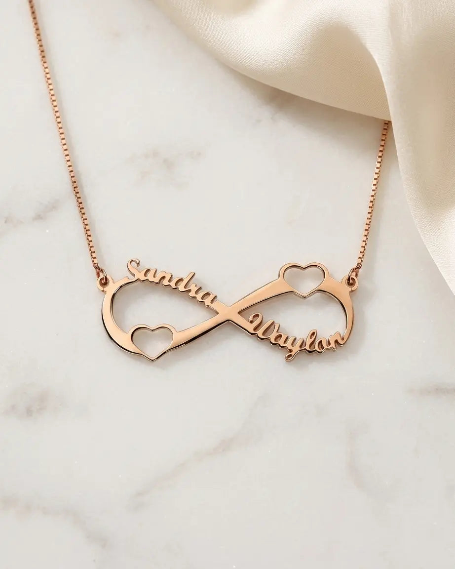 Personalize Your Names Infinity Heart Necklace -  Fashion Necklace by BLINGLANE