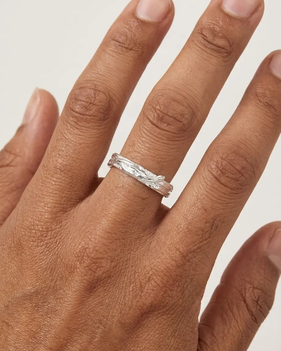 Petals Of Promise Forever Love Bands -  Silver Ring by BLINGLANE