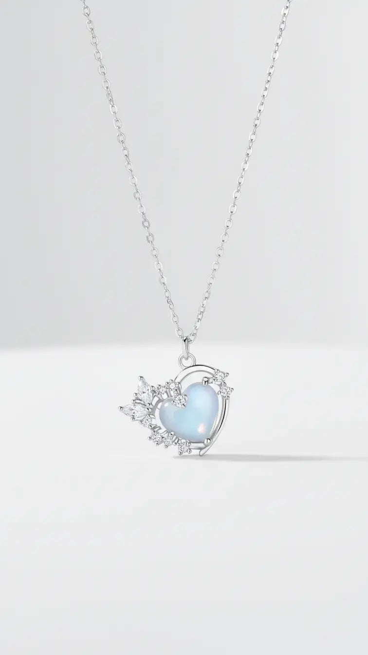 Powerful In Love Heart Necklace - Silver Necklace by BLINGLANE