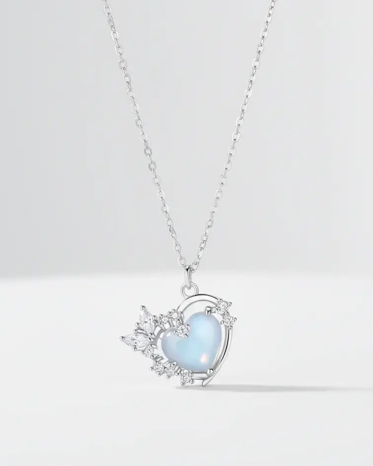 Powerful In Love Heart Necklace -  Silver Necklace by BLINGLANE