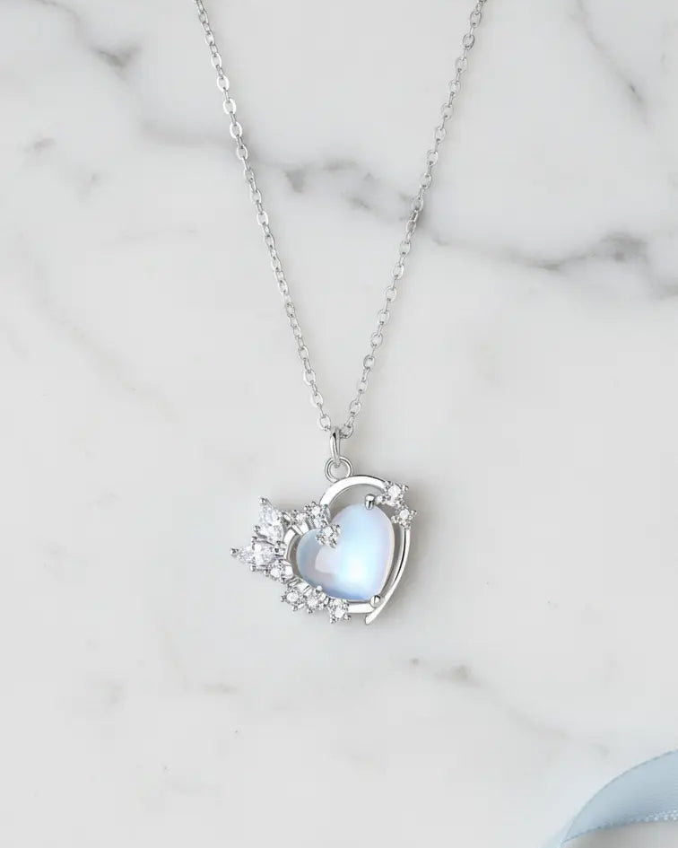 Powerful In Love Heart Necklace -  Silver Necklace by BLINGLANE