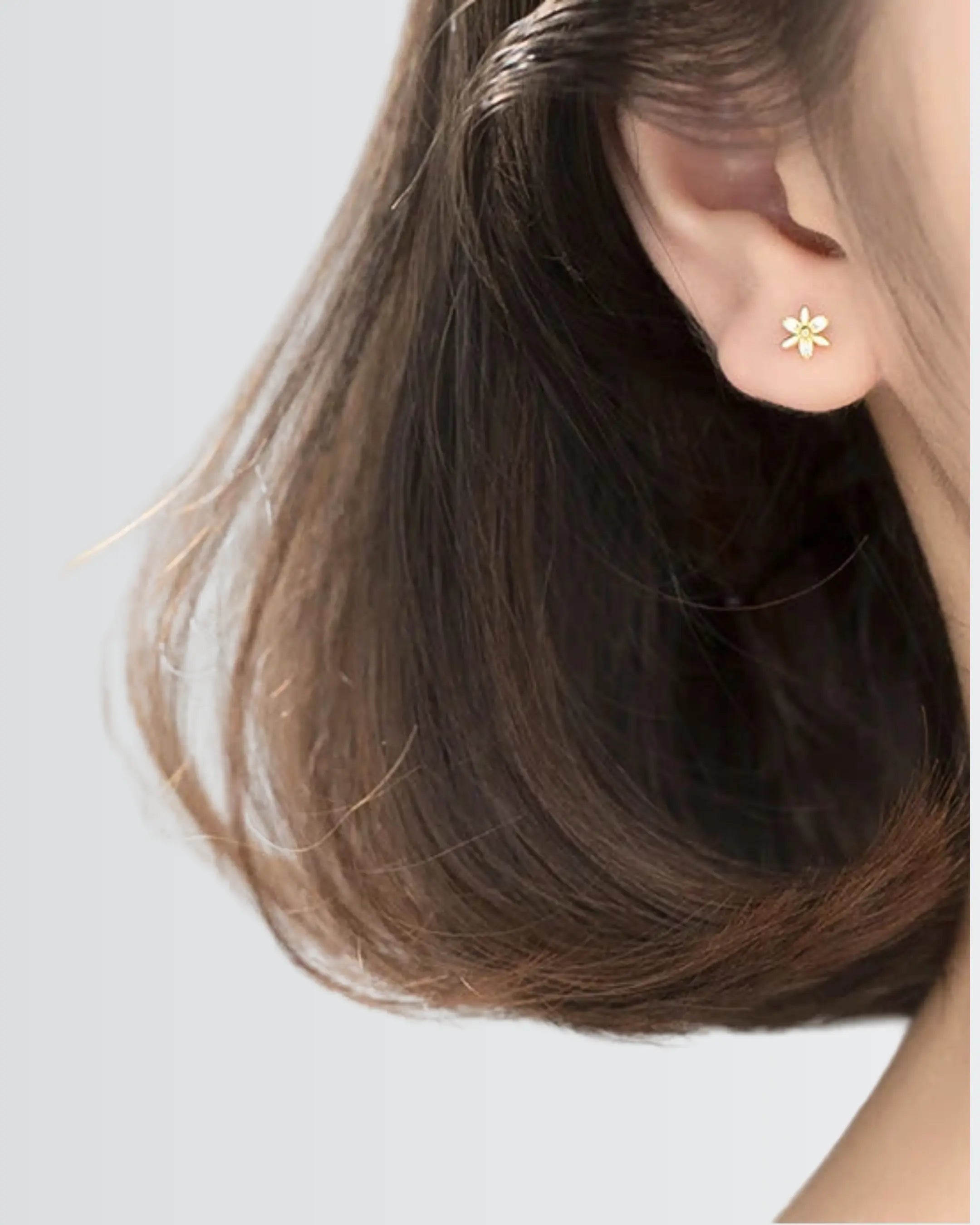 Pretty Petals Tiny Studs -  Silver Earrings by BLINGLANE