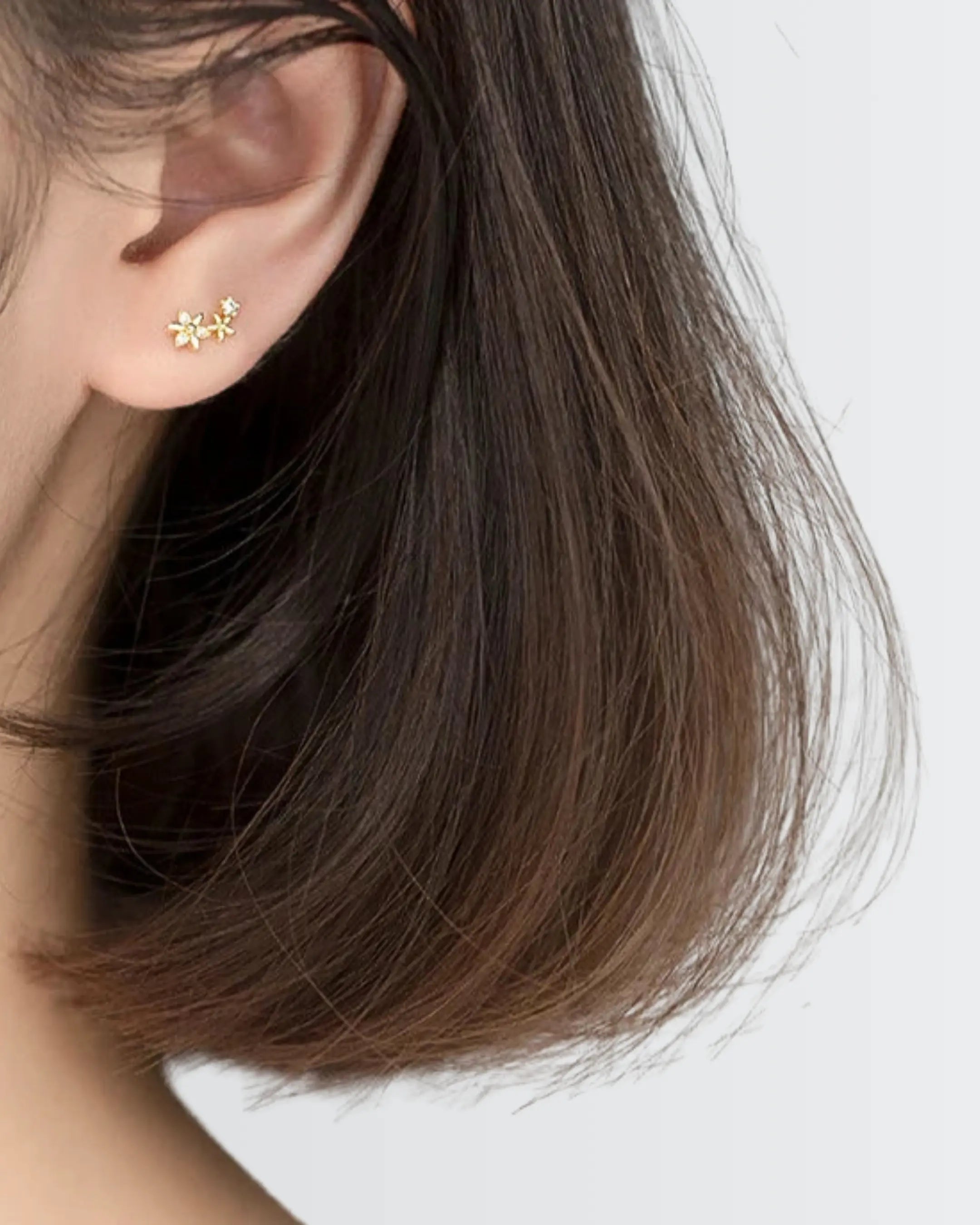 Pretty Petals Tiny Studs -  Silver Earrings by BLINGLANE