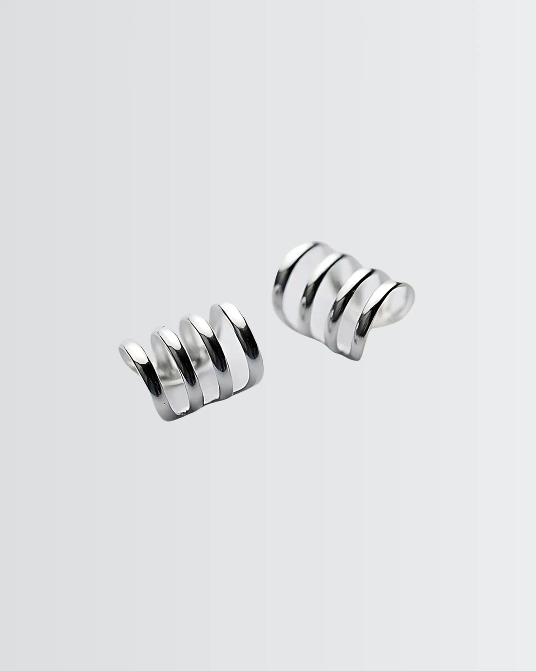 Ritzy Chic Huggie Ear Cuffs - Silver Earrings by BLINGLANE