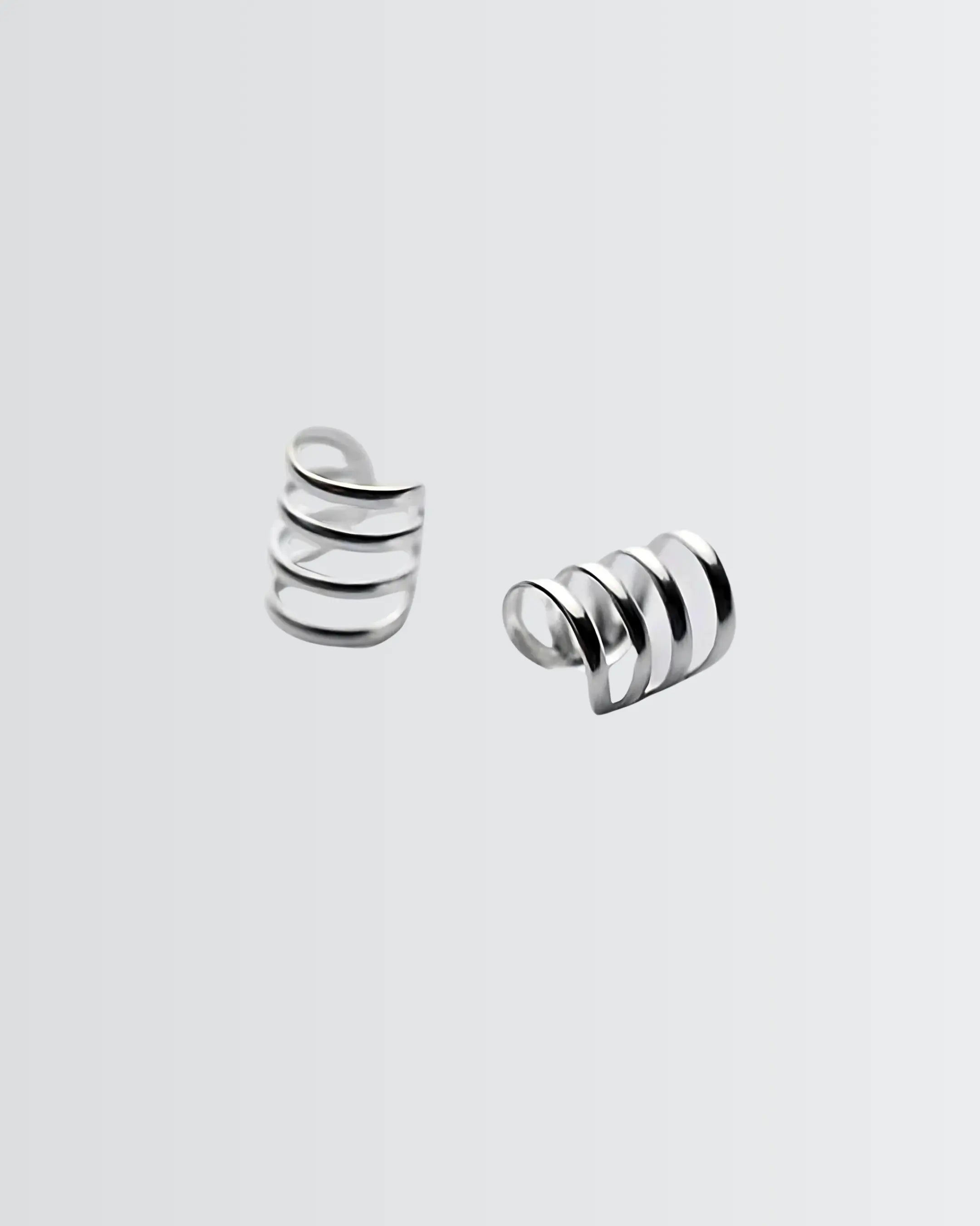 Ritzy Chic Huggie Ear Cuffs -  Silver Earrings by BLINGLANE