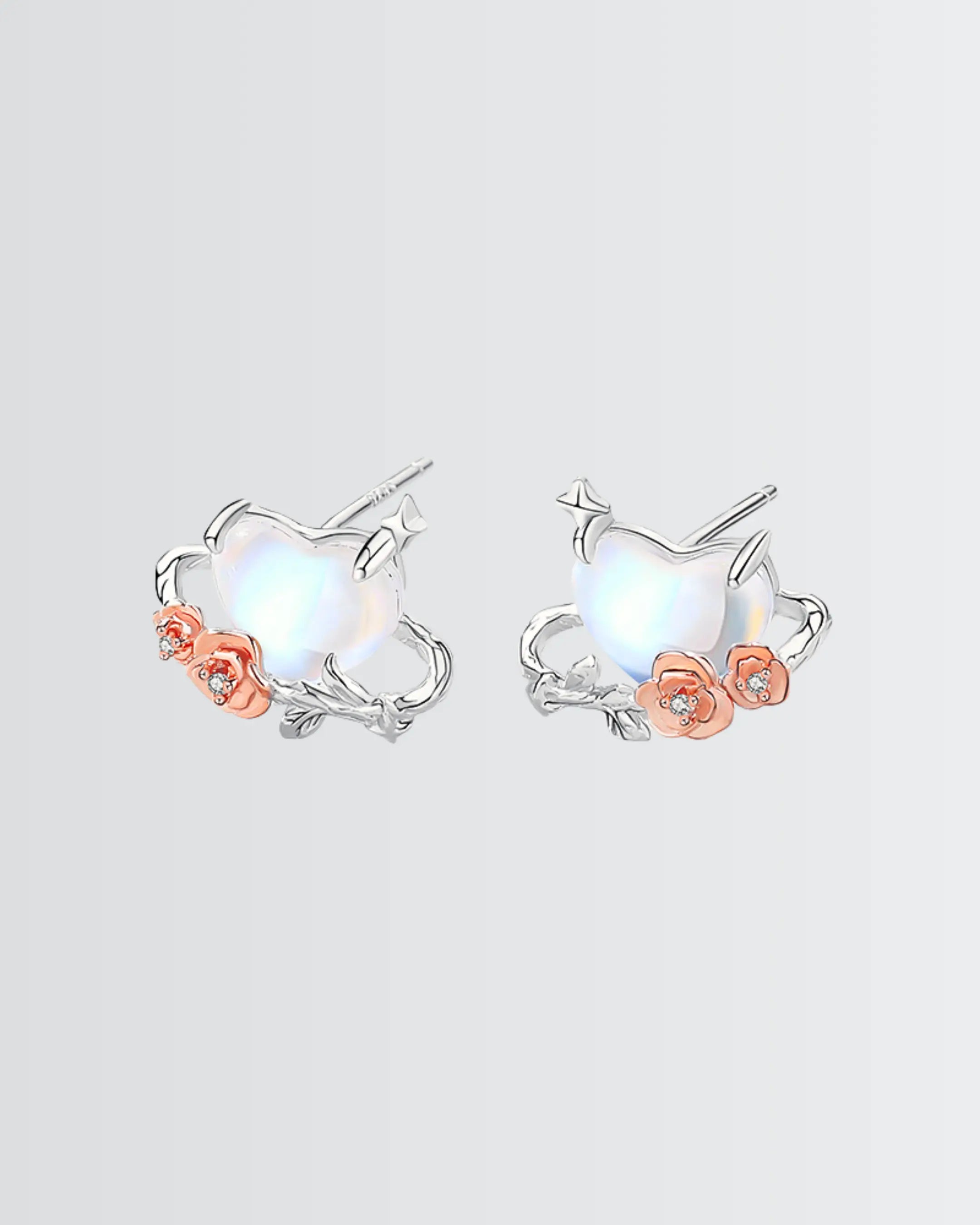 Rosette Romance  Studs -  Silver Earrings by BLINGLANE