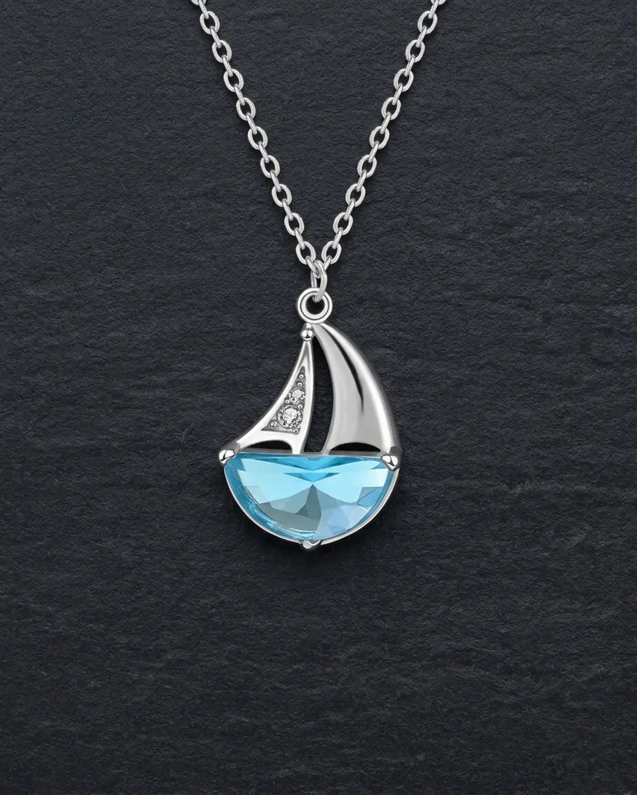 Sail Away With Me Necklace -  Silver Necklace by BLINGLANE