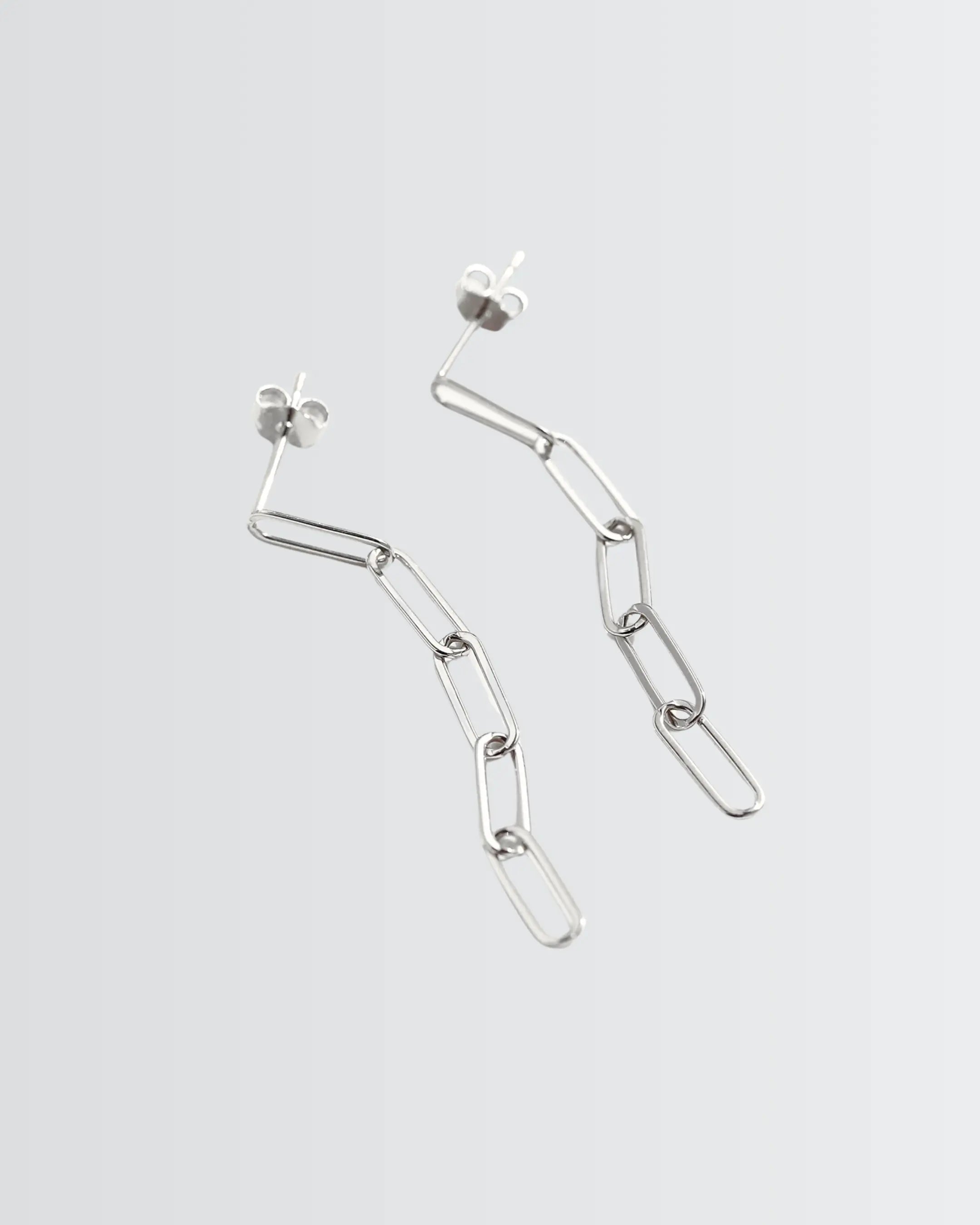 Shimmer Series Link Earrings -  Silver Earrings by BLINGLANE