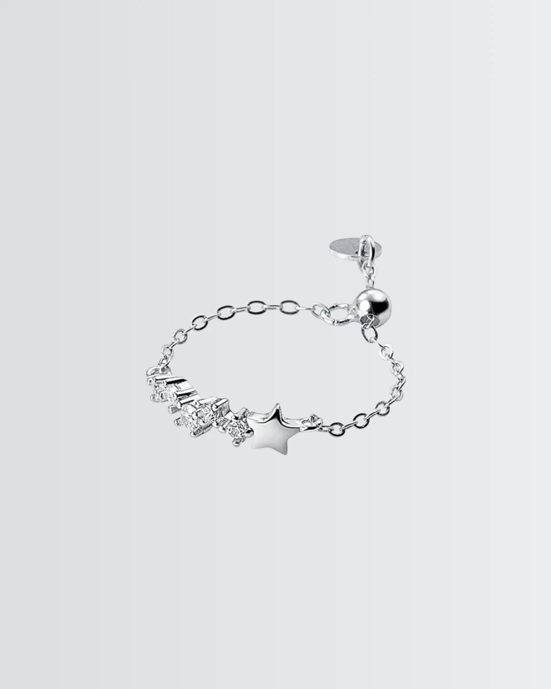 Shining Star Chain Ring -  Silver Ring by BLINGLANE