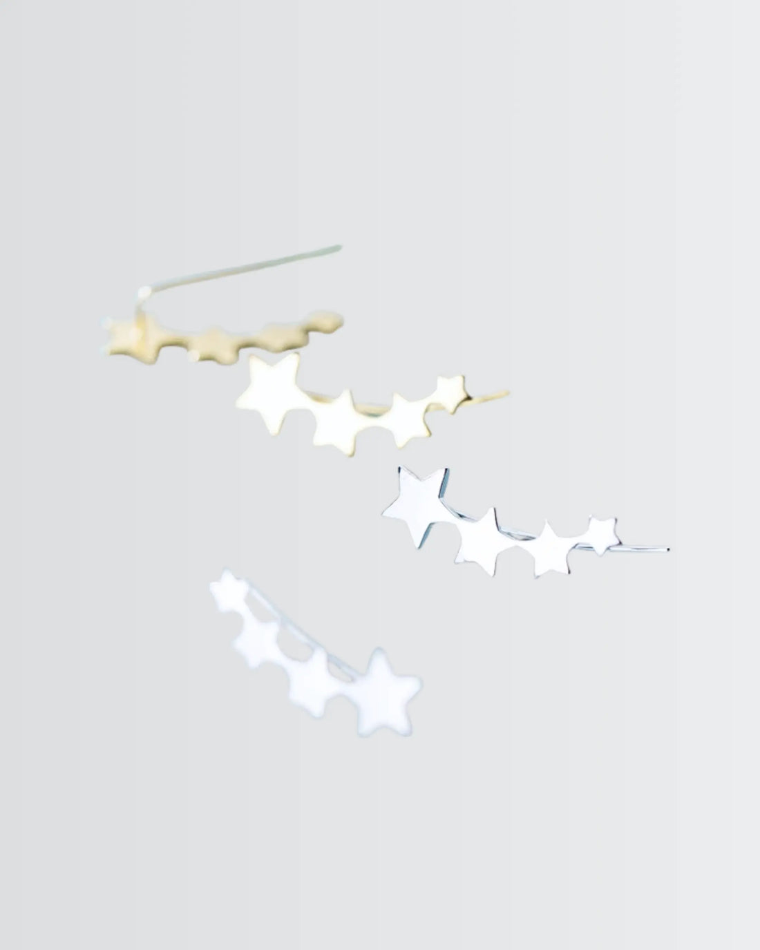 Shooting Stars Ear Climbers - Silver Earrings by BLINGLANE