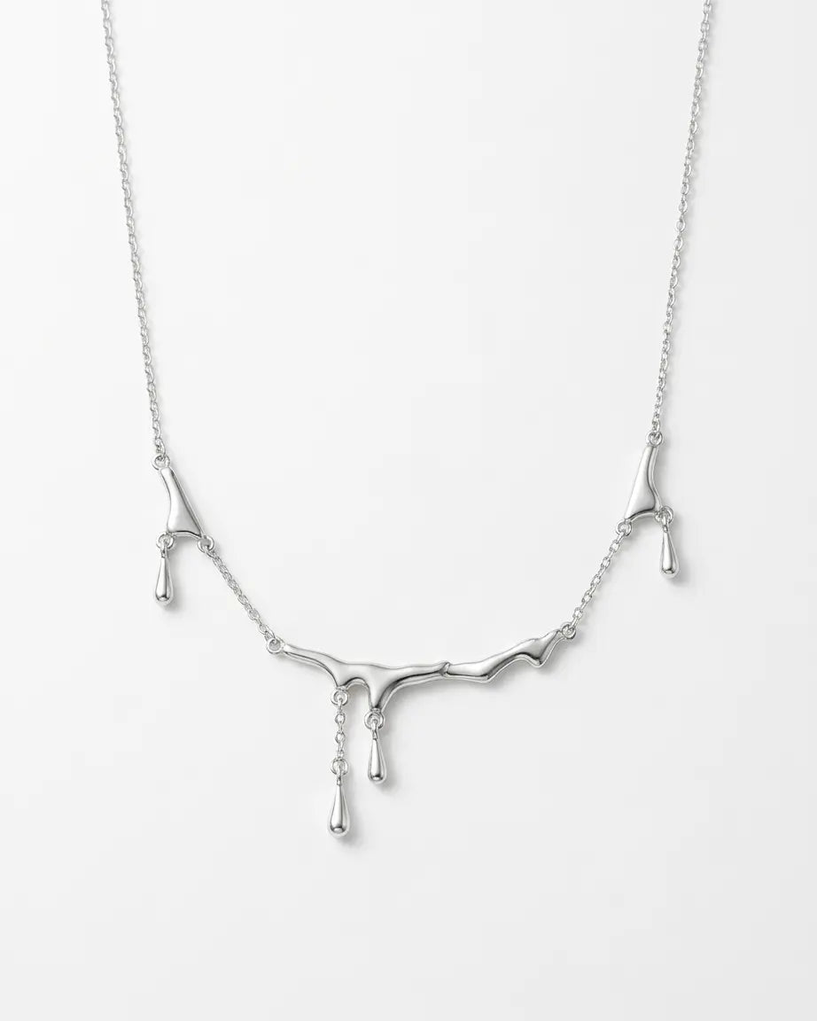 Silver Rain Elite Necklace - Silver Necklace by BLINGLANE