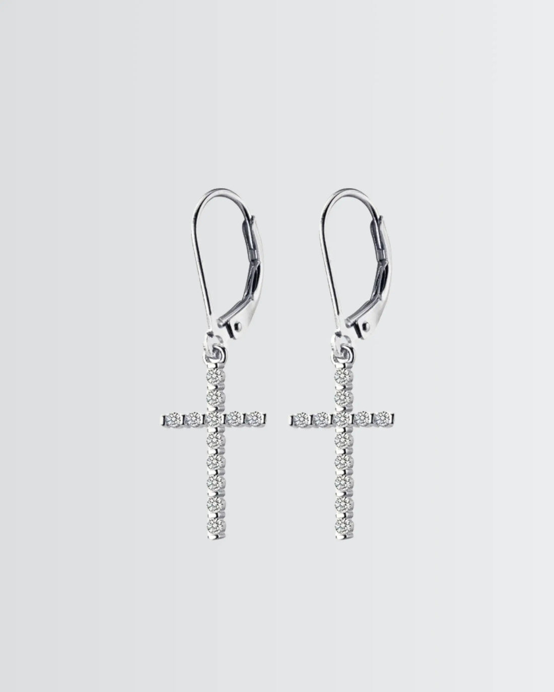 Sleek Cross Minimal Earrings -  Silver Earrings by BLINGLANE
